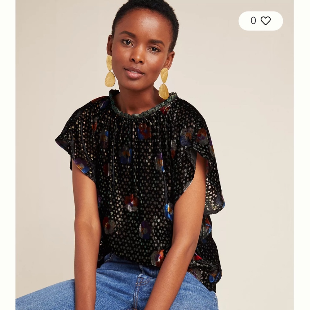 Anthropologie Eva Franco Kelton velvet blouse. NWOT - retail 138